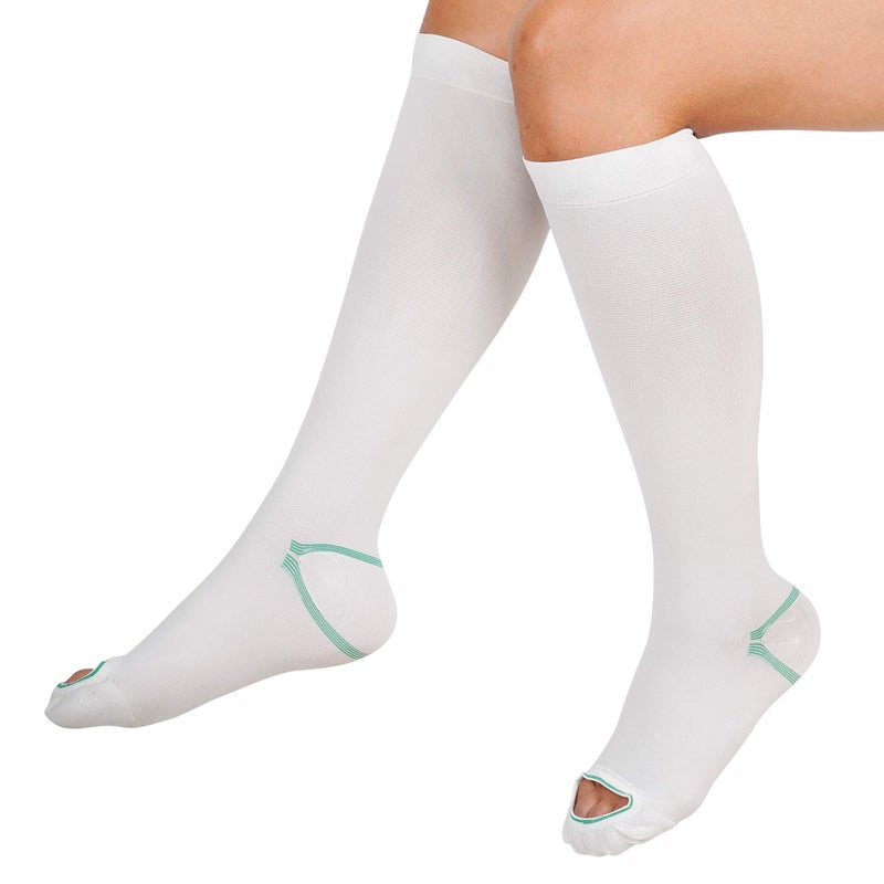 invera Anti Embolism Compression Stockings, Knee High Unisex Ted Hose Socks 15-20 mmHg Moderate Level (L) - Image 1
