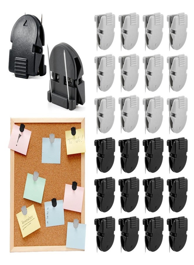 Yonderfume 24Pcs Cubicle Clips for Fabric Panels, Heavy Duty Metal Hooks & Plastic Clips for Notes, Photos, Keys, Cables, Office Organization Accessories(Black+Gray,Size:/) - Image 2