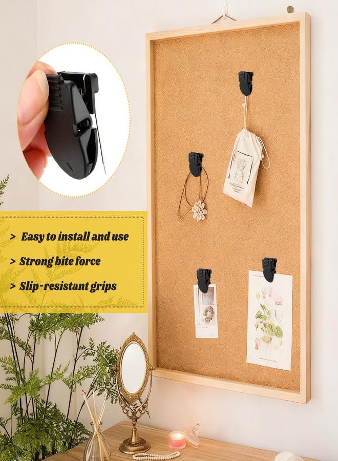 Yonderfume 24Pcs Cubicle Clips for Fabric Panels, Heavy Duty Metal Hooks & Plastic Clips for Notes, Photos, Keys, Cables, Office Organization Accessories(Black+Gray,Size:/) - Image 5