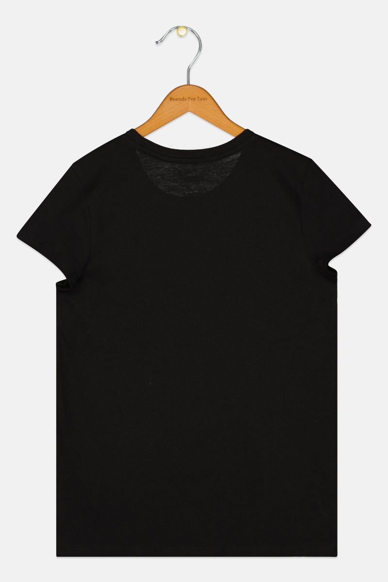 PUMA Kids Girl Sportswear Fit Short Sleeve Outdoor T-Shirt, Black - Image 3