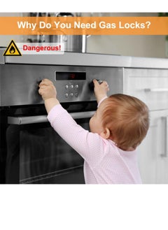 Bukela Stove Knob Covers, Door Knob Safety Cover for Kids, 5 Pcs Gas Stove Knob Locks, Oven Knob Covers for Child Pet Safety (black)  - Image 2
