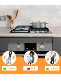 Bukela Stove Knob Covers, Door Knob Safety Cover for Kids, 5 Pcs Gas Stove Knob Locks, Oven Knob Covers for Child Pet Safety (black)  - Image 3