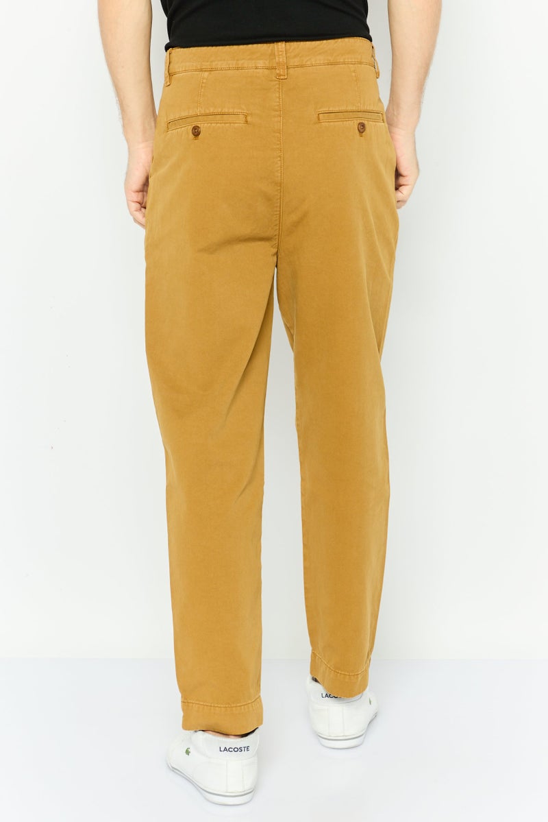 GANT Men Regular Fit Solid Chino Pants, Brown - Image 1