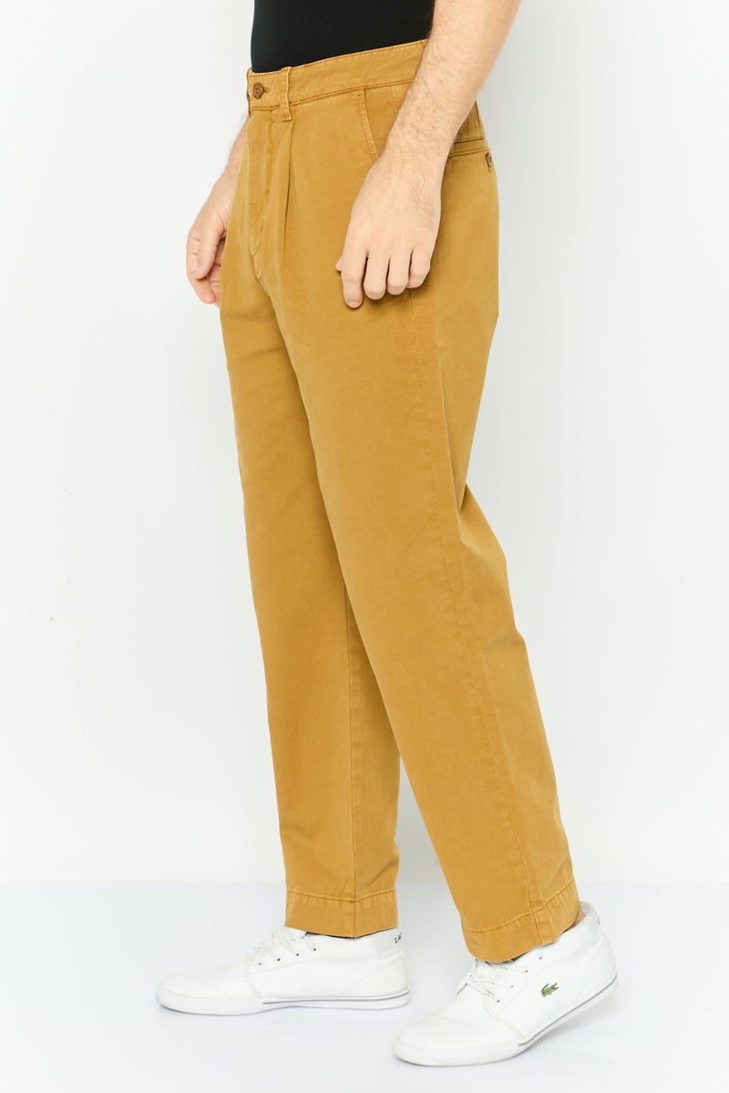 GANT Men Regular Fit Solid Chino Pants, Brown - Image 3