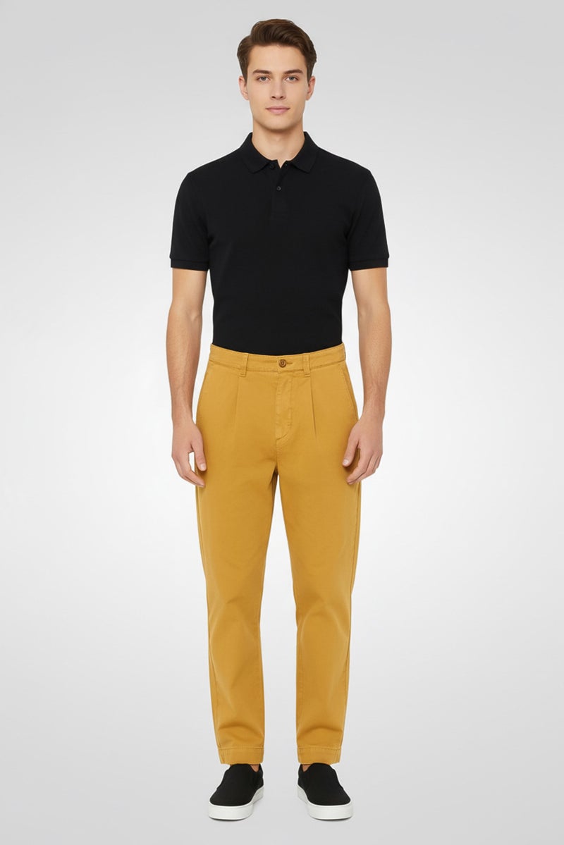 GANT Men Regular Fit Solid Chino Pants, Brown - Image 4