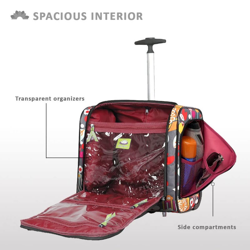 Lily Bloom Designer 15 Inch Carry On - Weekender Overnight Business Travel Luggage - Lightweight 2- Rolling Wheels Suitcase - Under Seat Rolling Bag for Women (Bliss) - Image 4