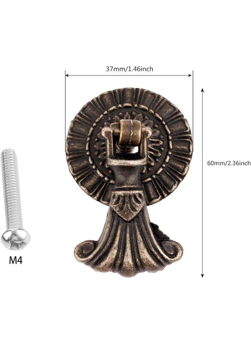 Dophee dophee Antique Bronze Round Drop Pulls Single Hole Cabinet Handles for Drawer Bin Wardrobe Dresser Furniture with Mounting Screws 37x60mm146x236 5Pack  - Image 2