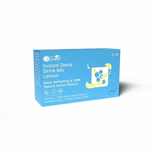 So Sweet Stevia Lemon Instant Drink Mix Sugar Free | Zero Calories| Enrich with Vitamin C | 12 Sachets - Image 2