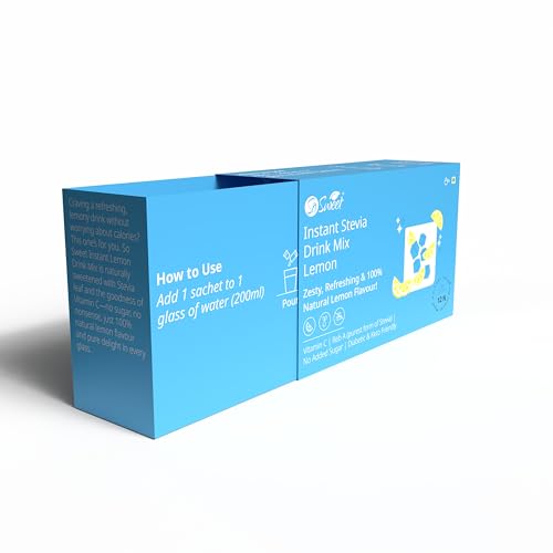 So Sweet Stevia Lemon Instant Drink Mix Sugar Free | Zero Calories| Enrich with Vitamin C | 12 Sachets - Image 3