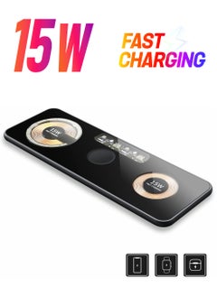 3 in 1 Wireless Charger,Transparent Magnetic Charging Station,Fast Wireless Charging Pad for iPhone 14/13/12/Pro/Max/SE,AirPods Pro,for iWatch,for Samsung Galaxy Phones(Adapter Included)