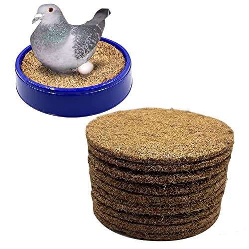 Ecjiuyi 10Pcs Pigeon Nest Pads,Racing Pigeon Loft Supplies,Coconut Fiber Bird Breeding Egg Nests Bowls Mat for Finch Chicken Homer - Image 1