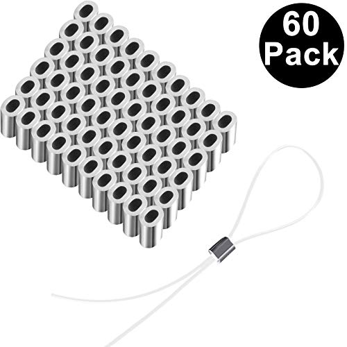 Cerpourt Clear Invisible Hanging Wire 0.9mm Up to 60lbs, 656Feet(200M) Strong Nylon Thread for Beading Sewing Ornaments with 60Pcs Aluminum Crimping Sleeves, Hanging Kit for Picture Frame, String Light - Image 4