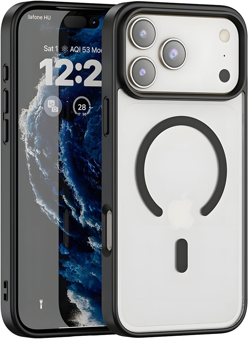 Magsafe Case for iPhone 17 Pro Max Magsafe Clear Cover Magnetic Wireless Charging Support, Shockproof Protection, Scratch-Resistant for iPhone 17 Pro Max - Black - Image 1