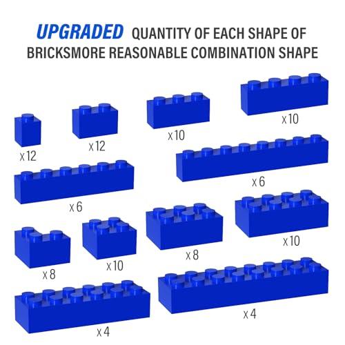 YUJHITP 100 Piece Blue Bricks Bulk 12 Size Blue Classic Building Blocks Bricks Compatible with Lego Parts and PiecesColor Blue - Image 5