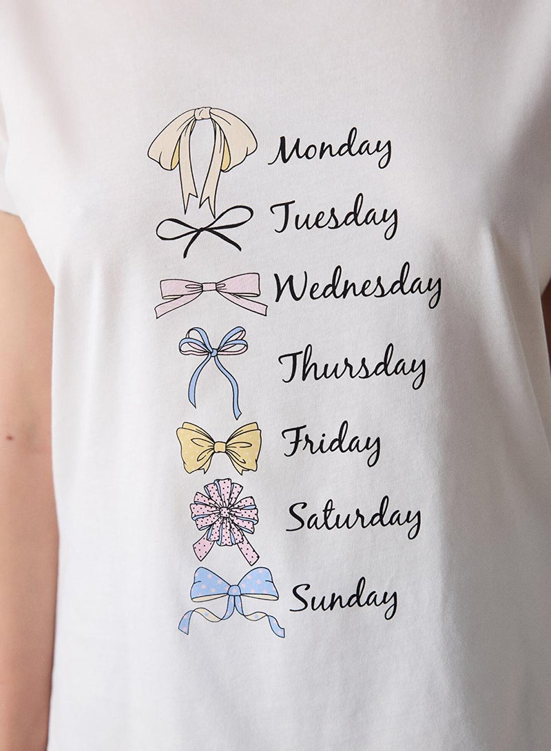 بنتي طقم بيجاما قطن بفيونكة لطيفة - Image 3