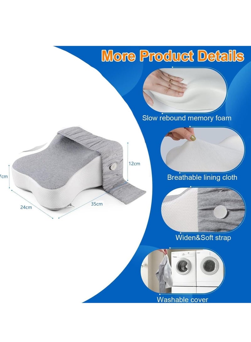 Beauenty Long Knee Pillow for Side Sleeper Fully Support Thighs and Knees for Sciatica, Back, HIPS, Knees, Joints Pain Relief - Leg Pillow for Sleeping Between Legs Aligns Spine & Relieves Pressure-Large,Gray - Image 3