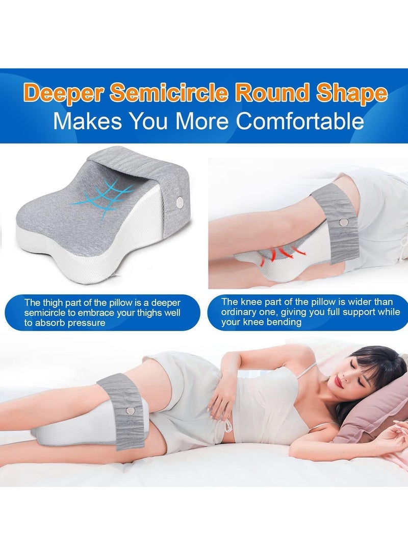 Beauenty Long Knee Pillow for Side Sleeper Fully Support Thighs and Knees for Sciatica, Back, HIPS, Knees, Joints Pain Relief - Leg Pillow for Sleeping Between Legs Aligns Spine & Relieves Pressure-Large,Gray - Image 5