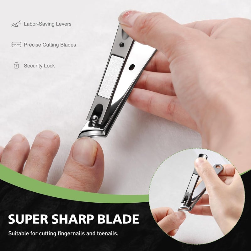 Baluca Slanted Curved Blade Ingrown Toenail Clippers for Thick Toenails, Angled Toe Nail Fingernail Cutter Trimmer for Seniors and Men - Black - Image 5