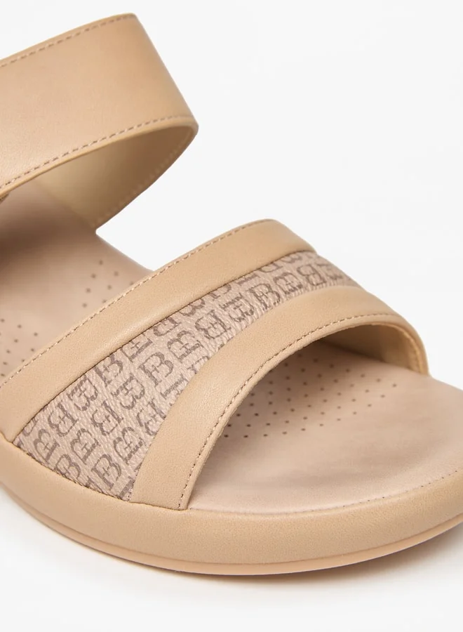 فلورا بيلا من شو إكسبرس Womens Monogram Print Slip-On Sandals With Platform Heels