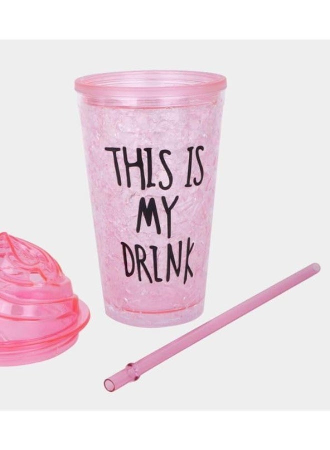 Spaceshoop Transparent Sipper/Water Bottle/AcrylicTumbler with Straw for Kids Glitter Sipper with Random Design (450ml) - Image 3