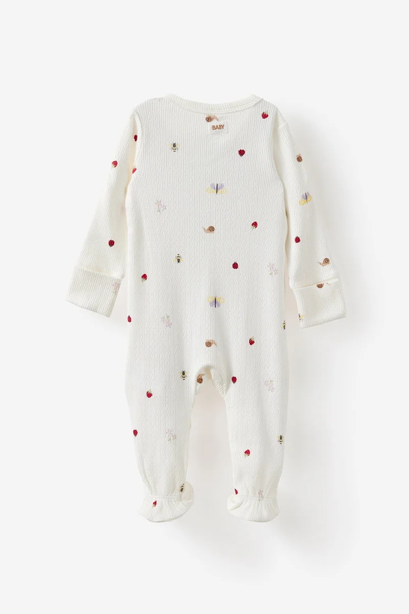 كوتون اون Littlie Organic Long Sleeve Zip Romper