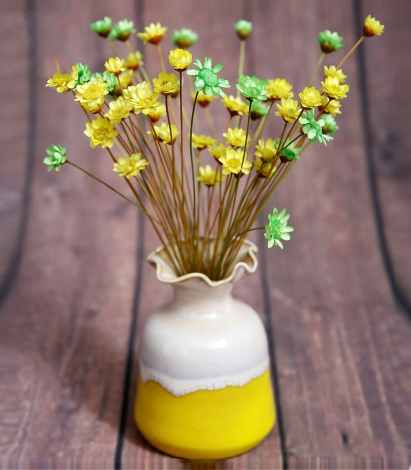 MLSG 100 Stems Natural Dry Flowers Brazilian Small Star Daisy Decorative Dried Flowers Mini Daisy Chamomile Bouquet for Wedding Floral Arrangements Home Decorations (Autumn Color) - Image 3