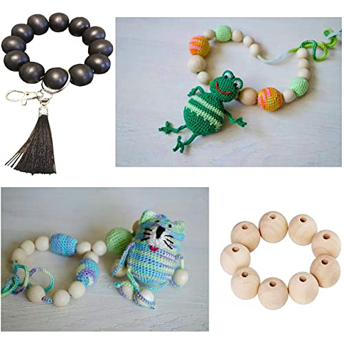 ecofynd 25mm, 50 Pieces Natural Wood Beads, Unfinished Loose Wood Beads for Craft Making, Home Décor, DIY Jwellery Making - Image 4