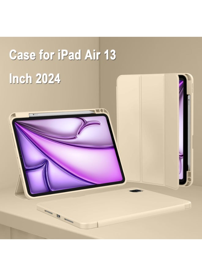 ELTRAZONE iPad Air 13" Case M2 2024 with Pencil Holder, Smart Cover Supports Pencil Pro & Pencil (USB-C), Auto Wake/Sleep, Touch ID Compatible, Slim Protective Stand Case for Tablet - Image 4