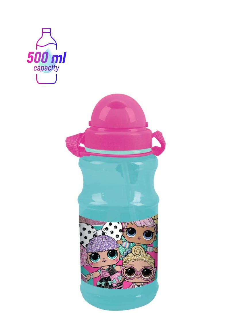 L.O.L. SURPRISE! Printed transparent Water Bottle With Strap 500ml