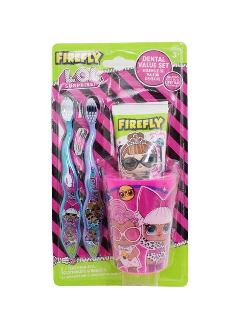 Firefly LOL Surprise 2 Toothbrushes, Beaker & Toothpaste