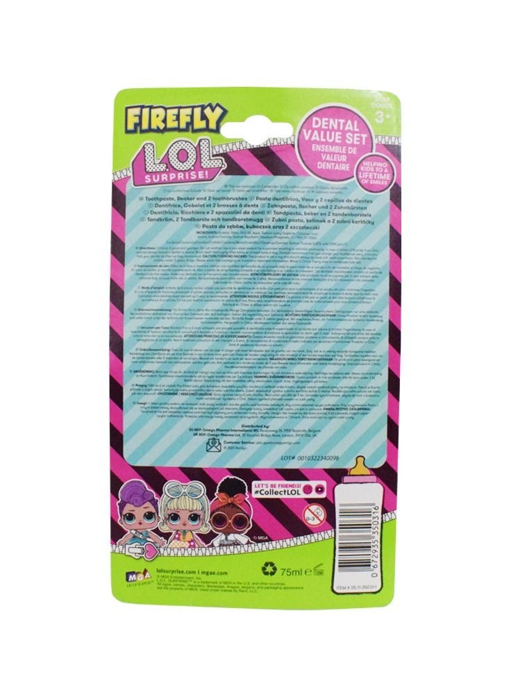 Firefly - Firefly LOL Surprise 2 Toothbrushes, Beaker & Toothpaste - Image 1