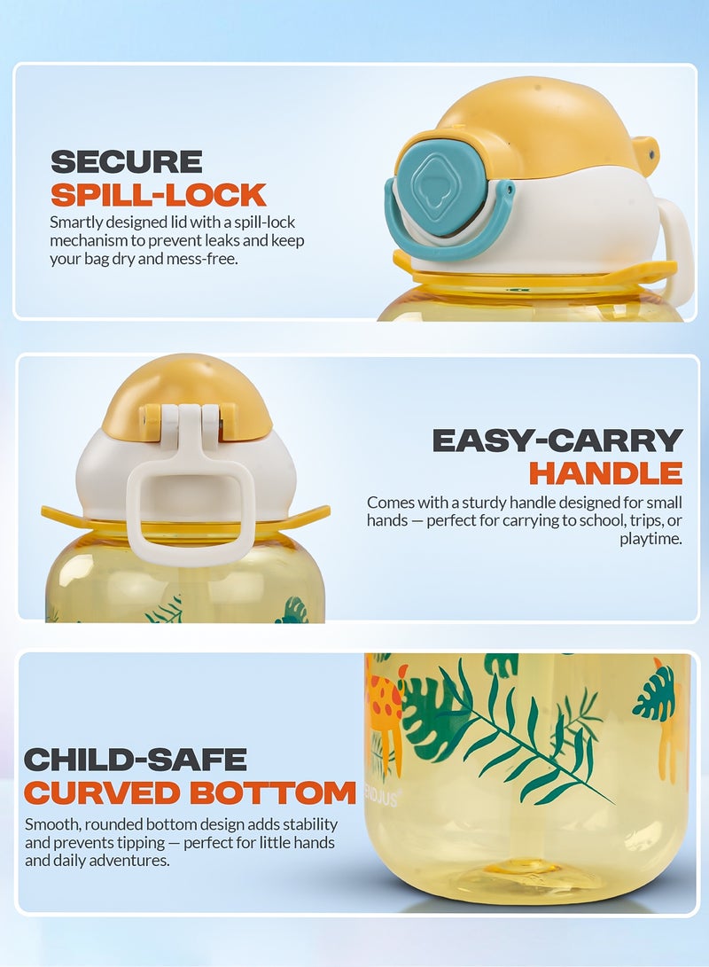 BAYBEE 750 ML Baby Sipper Bottle for Kids | Leak Proof Kids Sipper Bottle with Silicone Straw & Carry Rope | BPA Free & Non Toxic Baby Water Bottle for Kids | Baby Sippy Cups for Toddler 6+ Months Yellow - Image 5