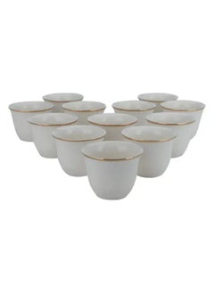 Alsaif Gallery 12 Pieces set of white Arabic coffee cups with roses  - Image 1
