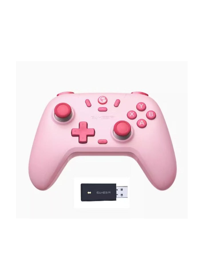 ماركة غير محددة - وحدة تحكم GameSir Nova Lite اللاسلكية 2.4 جرام لأجهزة الكمبيوتر التي تعمل بنظام Windows وiPhone وAndroid وSwitch وSteam Deck، وحدة تحكم ألعاب بلوتوث مع مشغل تأثير هول، توربو، اهتزاز هدير (وردي) - Image 1
