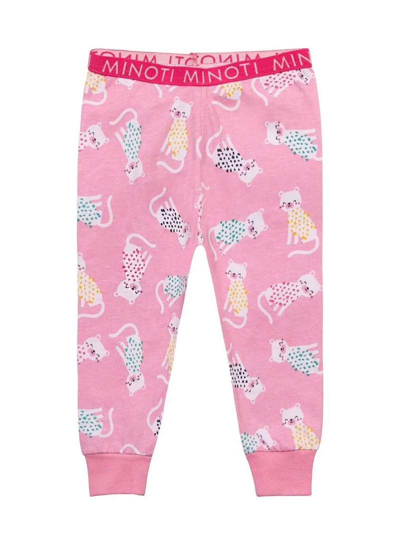 MINOTI Kids Girls Long Sleeve Pyjama Set with Allover Print