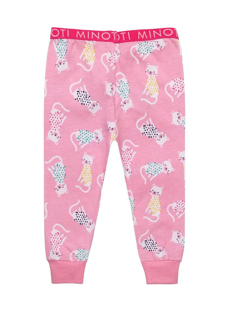 MINOTI Kids Girls Long Sleeve Pyjama Set with Allover Print