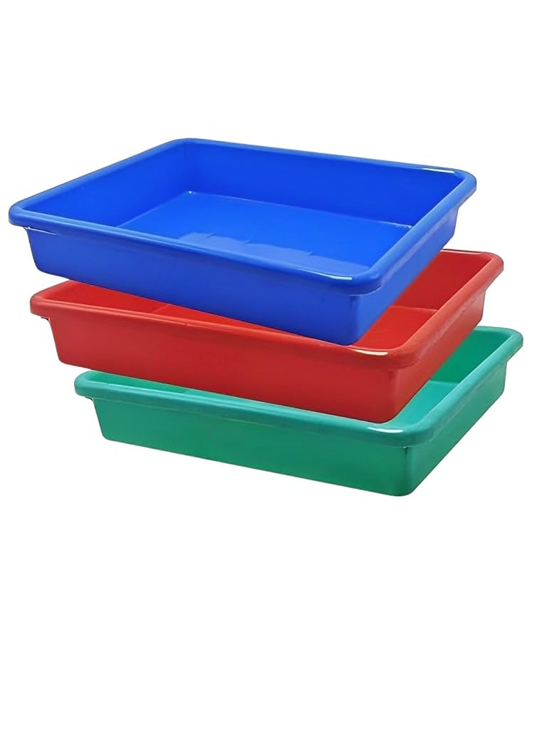M.C. PIPWALA MC PIPWALA Multicolour 6pcs Plastic Rectangular Storage Tray for Kitchen Item Code111  - Image 1