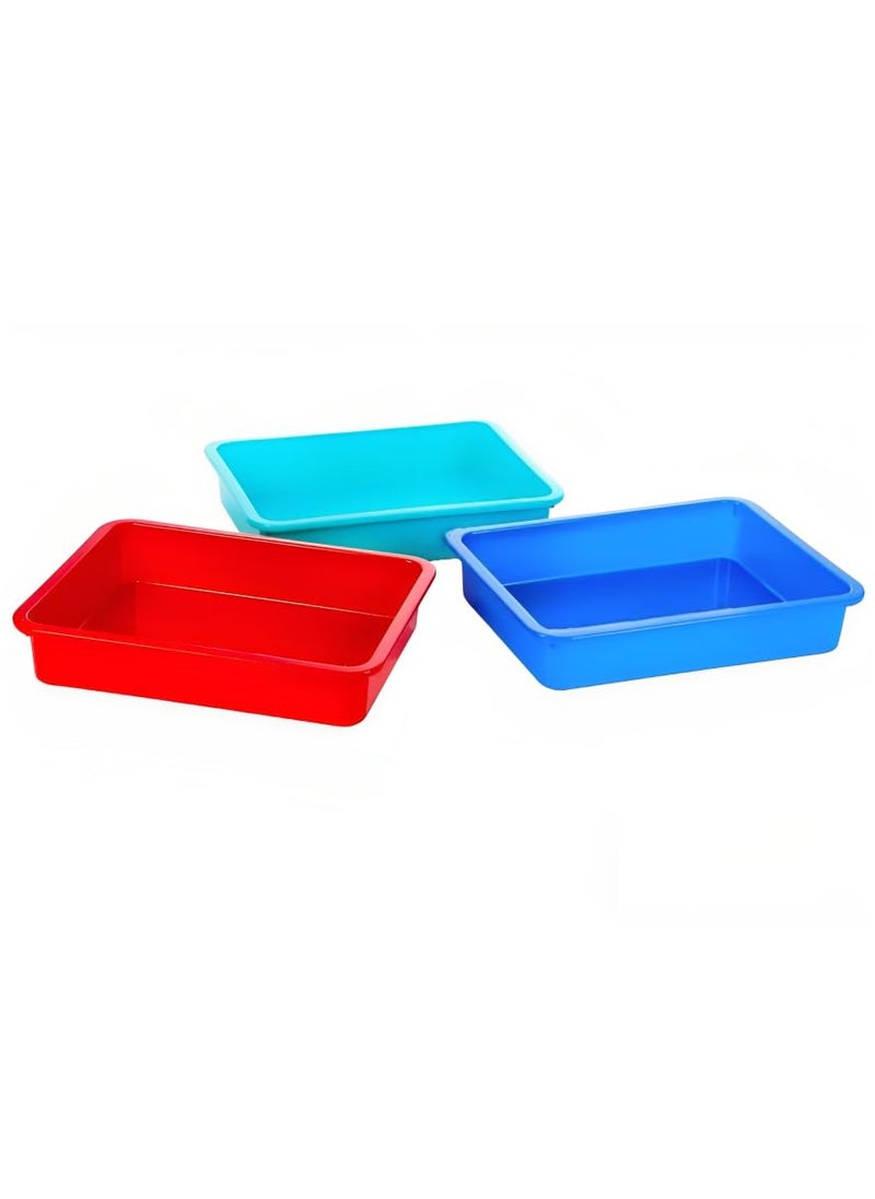 M.C. PIPWALA MC PIPWALA Multicolour 6pcs Plastic Rectangular Storage Tray for Kitchen Item Code111  - Image 3