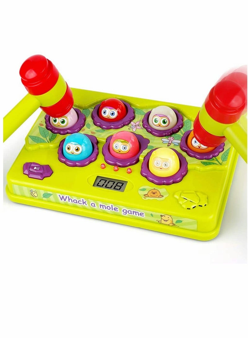 KASTWAVE Interactive Pound a Mole Game, Toddler Toys, Light-Up Musical Pounding Toy, Early Developmental Toy, Fun Gift for Age 2, 3, 4, 5 Years Old Kids, Boys, Girls, 2 Soft Hammers Included - Image 1