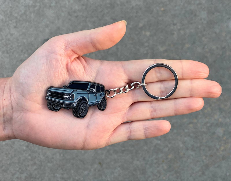 FOUR WHEEL BEAST Bronco Keychain Accessories 2023 4 door key chain Fob Cover Cool Car Mods (Area 51) - Image 2