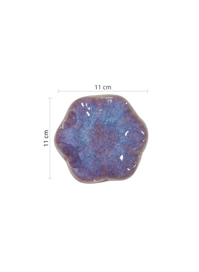 -style Ceramic Kiln Lotus Leaf Dish Snack Seasoning Dish Cold Dish Sushi Sauce Dish Plate Tableware 