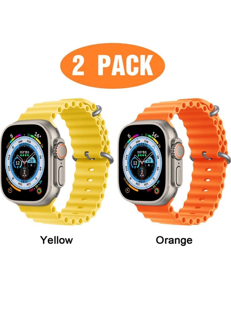 2PACK Nylon Compatible with Apple Watch Bands 49mm, Soft and Breathable Nylon G-hook Loop Buckle Watch Strap, Suitable for Apple watch Ultra Series 8 - Image 1