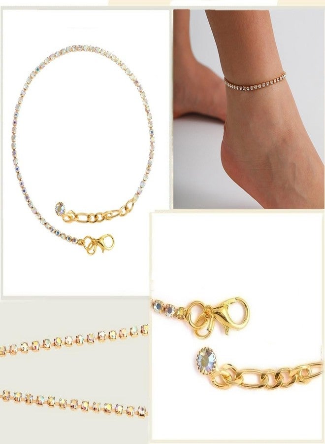 VAMA FASHIONS Trendy Golden Crystal Rhinestone Payal Anklet Toes Foot Chain Single Ankle Leg Anklets For Girls Women (1 Line Gold Anklet For Girls) - Image 4
