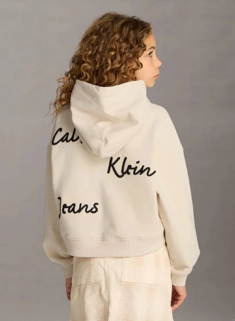 كالفن كلاين جينز هودي واسع مزين بشعار كلفن كلاين