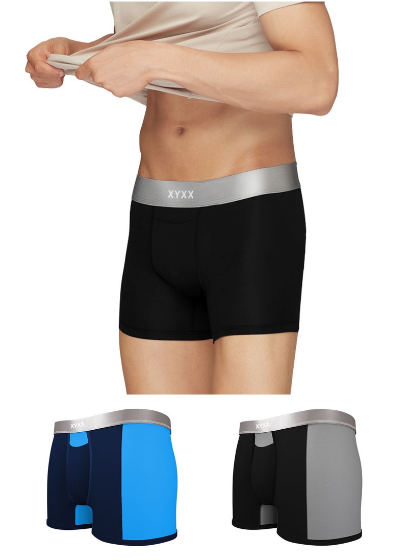 XYXX - Pack of 3 Illuminati Intellisoft Micro Modal Color Blocked Solid Men Trunk - Image 1