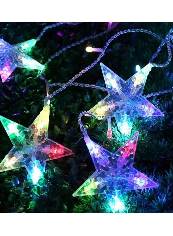 KLNAMAEAAN LED 5 pointed Star Curtain String Waterproof Fairy Lights with Remote, Battery + USB Dual Power - Image 4