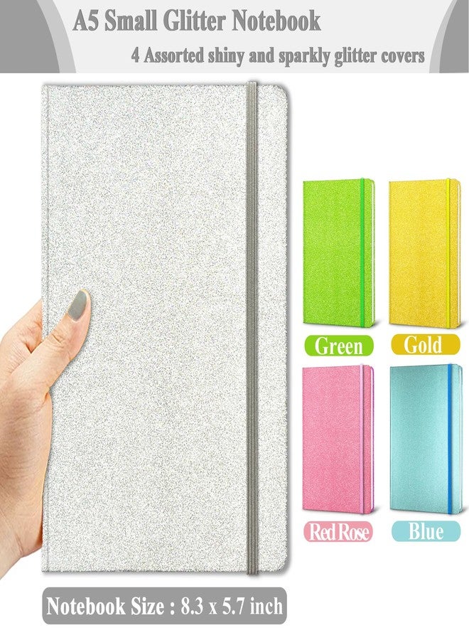 GINMLYDA Silver Glitter Notebook, 8.3x5.7” 160 Lined Pages Glitter Never Peel Off Sparkle Journal for Girls College Ruled A5 Hardcover Notebooks for Teens Women Writing Note Taking Office Work School Gifts - Image 4