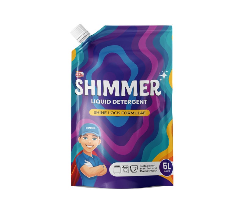 Shimmer Liquid Detergent - 5L Pack | Non Toxic & Eco Friendly | Top Load & Front Load Expert | Removes Tough Stains | French Lavender Fragrance | Upgrade from Detergent Powder, No Residue on Clothes - Image 1