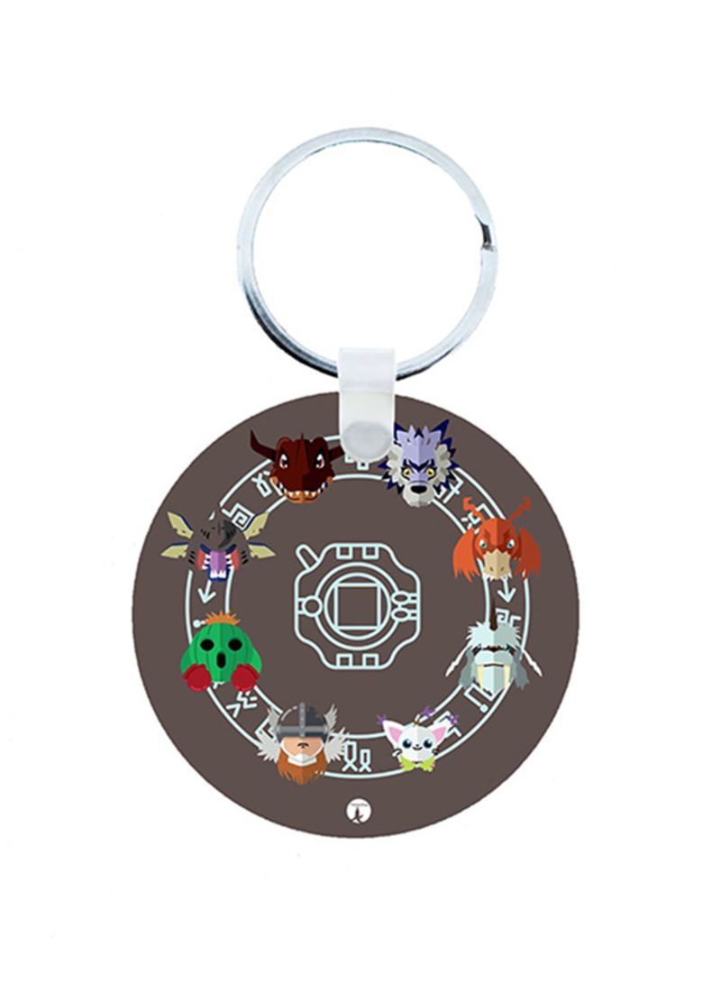 RKN Digimon Anime Wooden Keychain