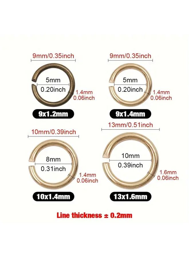 200pcs Mix 4 Colors Open Jump Rings 13x1.6mm for DIY Making Supplies - Image 3